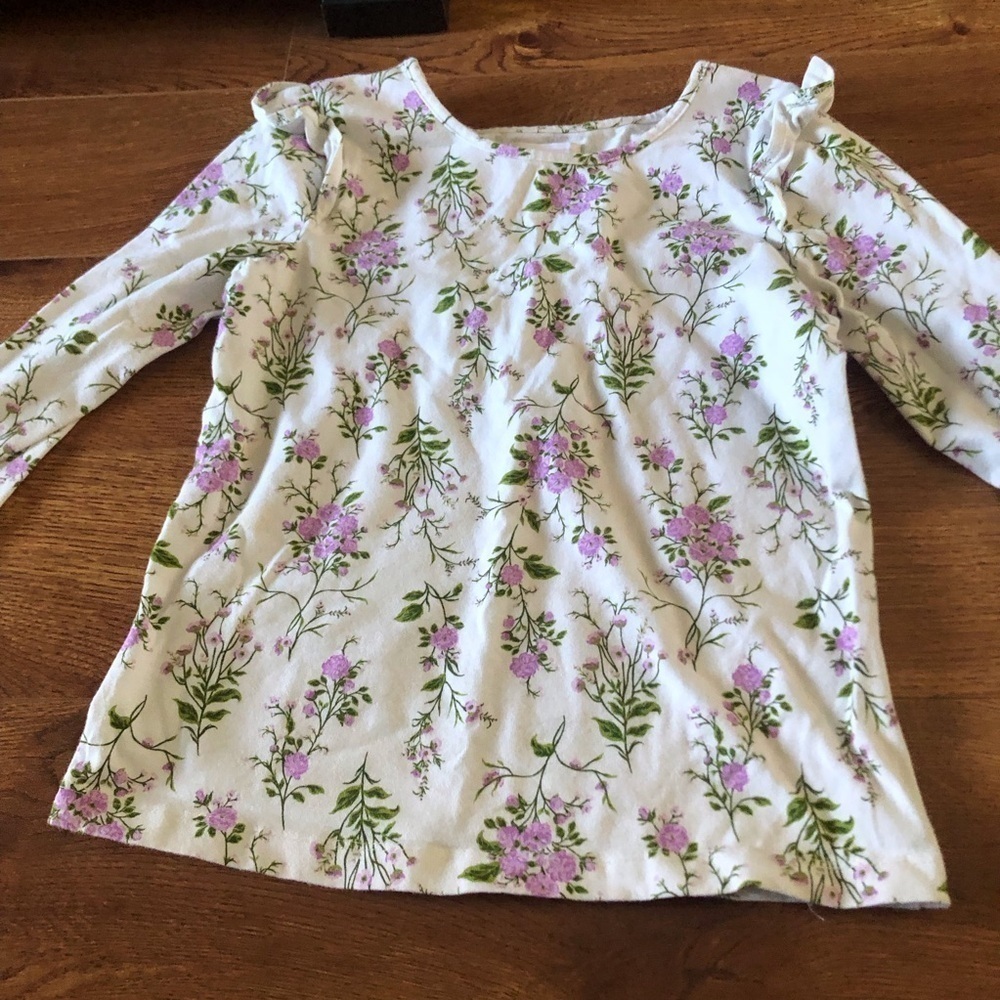 Shabby Chic purple floral long sleeve shirt in size 7